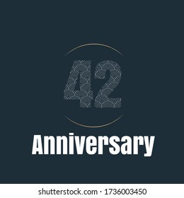 42 year anniversary celebration, vector design for celebrations, invitation cards and greeting cards