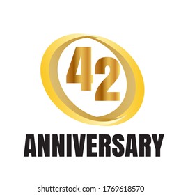 42 year anniversary celebration, vector design for celebrations, invitation cards and greeting cards