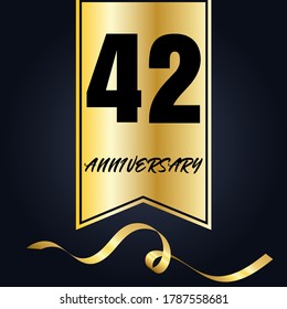42 year anniversary celebration, vector design for celebrations, invitation cards and greeting cards