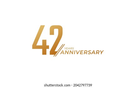 42 Year Anniversary Celebration Vector. Happy Anniversary Greeting Celebrates Template Design Illustration