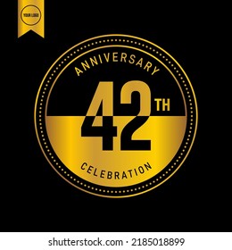 42 year anniversary design template. vector template illustration