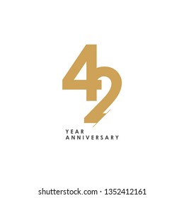 42 year Anniversary Logo Vector Template Design Illustration