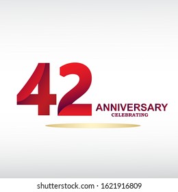 42 Year Anniversary Vector Template Design Illustration