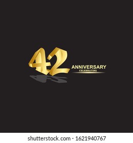 42 Year Anniversary Vector Template Design Illustration