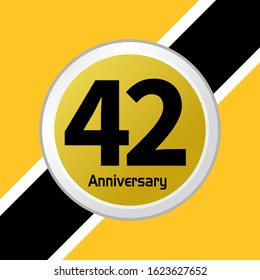 42 Year Anniversary Vector Template Design Illustration