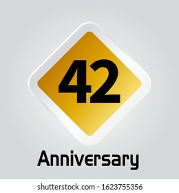 42 Year Anniversary Vector Template Design Illustration