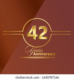 42 Year Anniversary Vector Template Design Illustration