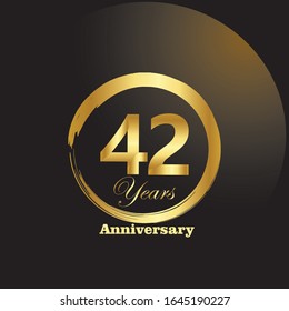 42 Year Anniversary Vector Template Design Illustration