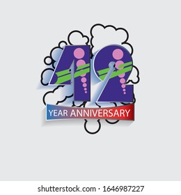 42 Jahre alte Vektorillustration - Vorlagendesign-Illustration