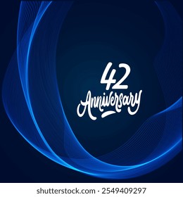 42 years anniversary celebration 3d vector template design illustration