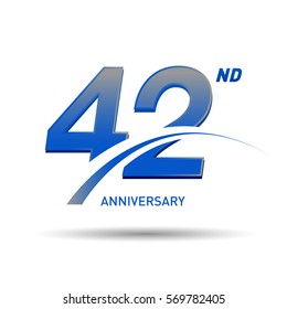 42 Years Anniversary Celebration Design.