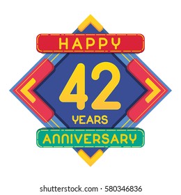42 Years Anniversary Celebration Design.