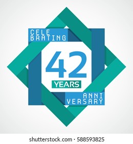 42 Years Anniversary Celebration Design.
