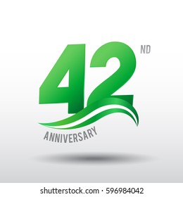 42 Years Anniversary Celebration Design logo