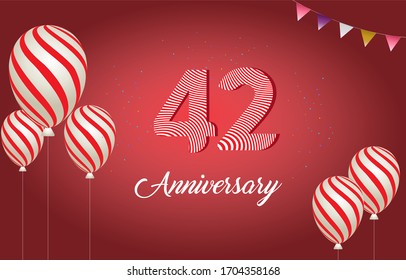 42 years anniversary celebration logo vector template design illustration