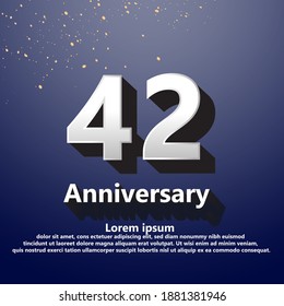 42 years anniversary celebration logo vector template design