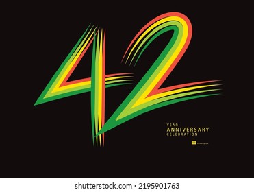 42 years anniversary celebration logotype colorful line vector, 42th birthday logo, 42 number design, Banner template, logo number elements for invitation card, poster, t-shirt.