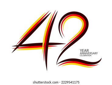 42 years anniversary celebration logotype colorful line vector, 42th birthday logo, 42 number design, Banner template, logo number elements for invitation card, poster, t-shirt. graphic design