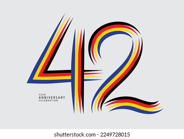 42 years anniversary celebration logotype colorful line vector, 42th birthday logo, 42 number, Banner template, vector design template elements for invitation card and poster. number design vector