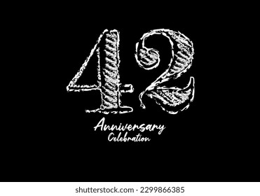 42 years anniversary celebration logotype white vector, 42th birthday logo, 42 number design, anniversary year banner, anniversary design elements for invitation card and poster. number design vector