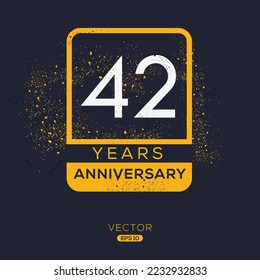 42 years anniversary celebration template, Vector illustration.