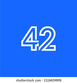 42 Years Anniversary Celebration Vector Template Design Illustration