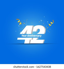 42 Years Anniversary Celebration Vector Template Design Illustration