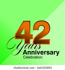 42 Years Anniversary Celebration Vector Template Design Illustration