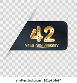 42 Years Anniversary Celebration Vector Template Design Illustration