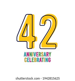 42 Years Anniversary Celebration Vector Template Design Illustration
