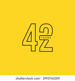 42 Years Anniversary Celebration Vector Template Design Illustration