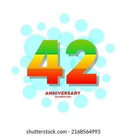 42 Years Anniversary Celebration Vector Template Design Illustration
