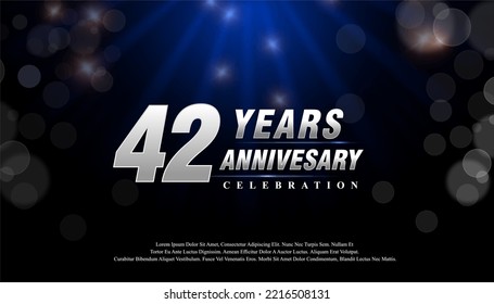 42 Years Anniversary Celebration Vector Template Design Illustration