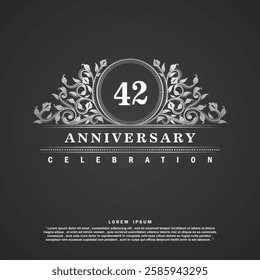 42 years anniversary celebration vector template design illustration