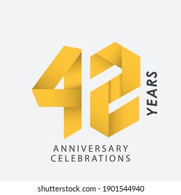42 years, anniversary celebrations design template.