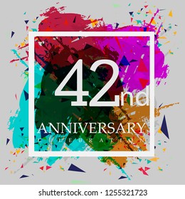 42 years anniversary design template Vector and illustration, color collaboration for greeting cards