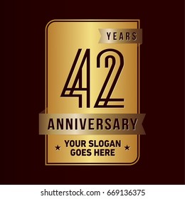 42 years anniversary design template. Vector and illustration.