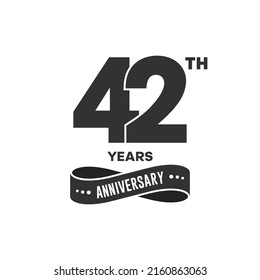 42 Years Anniversary Logo Black Color Stock Vector (Royalty Free ...