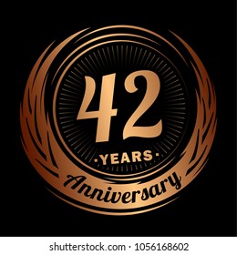 42 years anniversary. Anniversary logo design. 42 years logo.