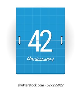 42 Years Anniversary Logo Designed like Flip Calendar