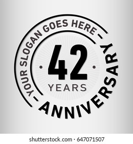 42 years anniversary logo template. Vector and illustration.