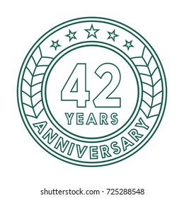 42 years anniversary logo template. 