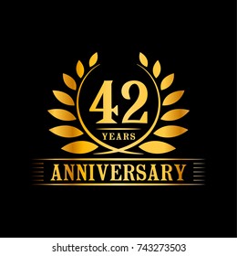 42 years anniversary logo template.