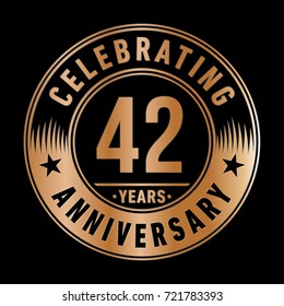 42 years anniversary logo. Vector and illustration.