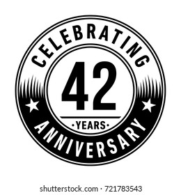 42 years anniversary logo. Vector and illustration.