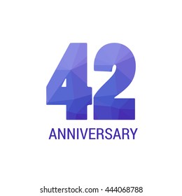 42 Years Anniversary with Low Poly Design