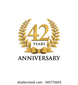 42 years anniversary wreath ribbon logo 