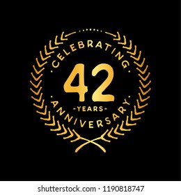42 years design template. 42nd vector and illustration.