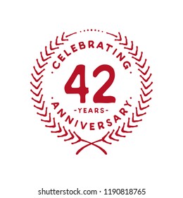 42 years design template. 42nd vector and illustration.