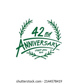 42 years design template. Vector and illustration. 42nd years logo.